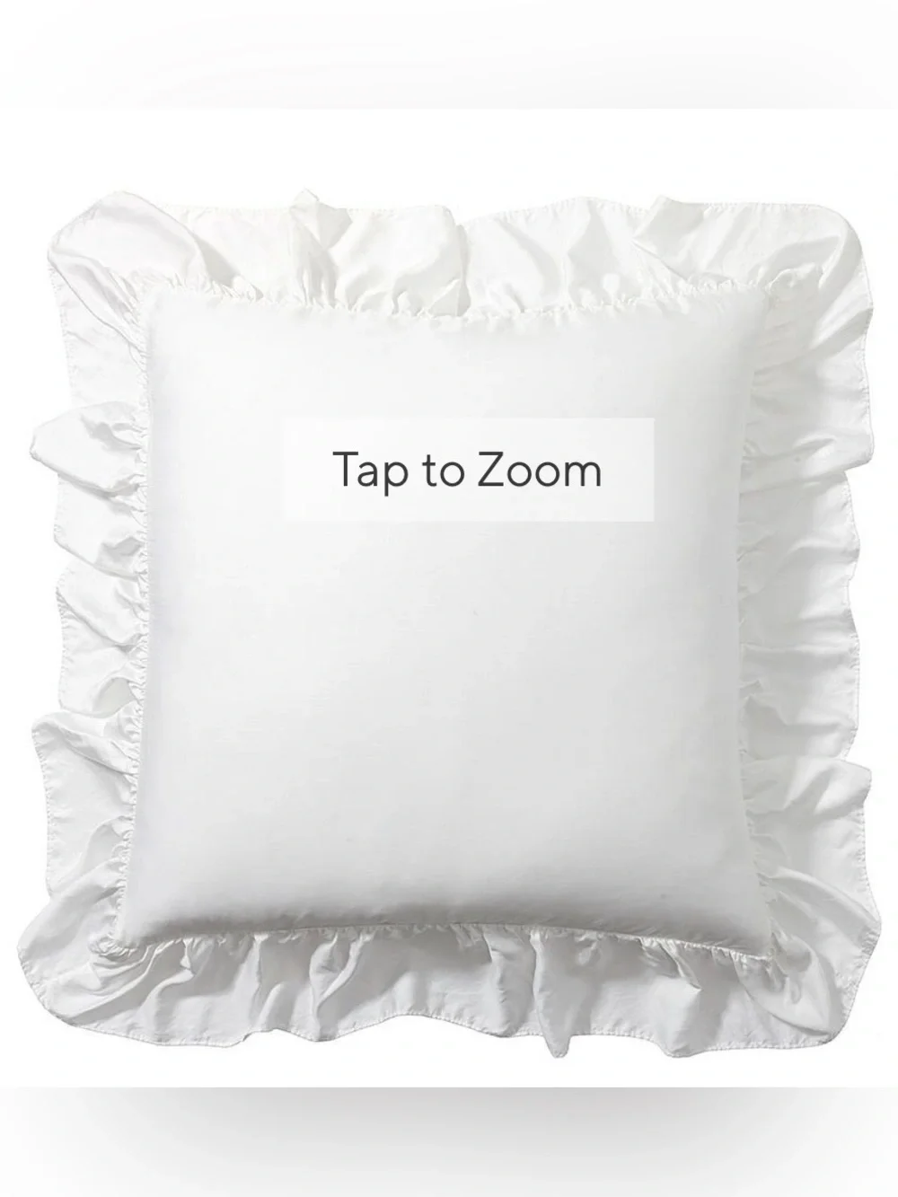 Pottery Barn Tencel Ruffle Sham 26x26 Euro  Square White NWT